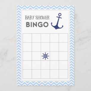 Tarjeta náutica del bingo de Baby Shower del ancla