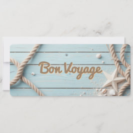 Tarjeta Nautical Blue Wood Rope Starfish Vela