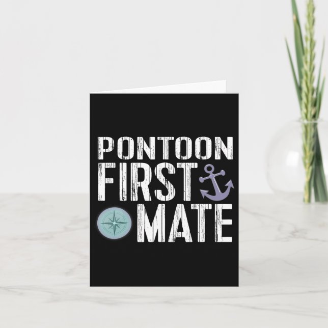 Tarjeta Nautical Boating Pontoon First Mate Anchor (Anverso)