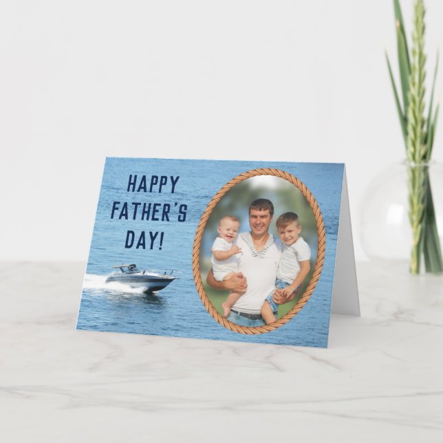 Tarjeta Nautical Photo Happy Fathers Day (Anverso)
