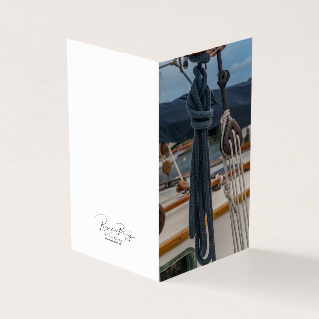 Tarjeta Nautical Rope y Tackle Blank Notecards (Exterior)