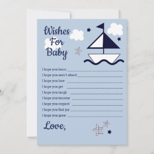 Tarjeta Nautical Sailboat Wiers for Baby