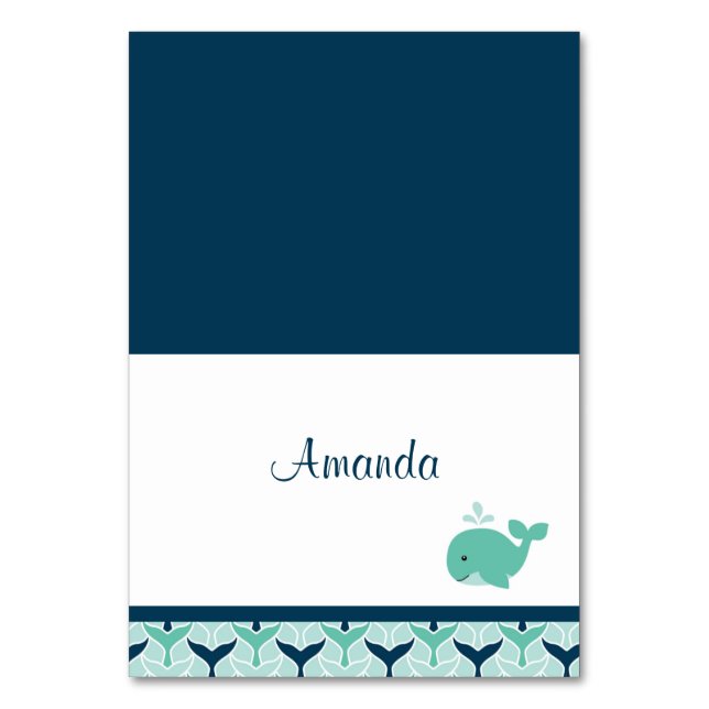 Tarjeta Nautical Whale Place (Anverso)