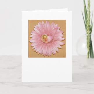 Tarjeta Nautilus compartimentado y flor rosada