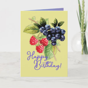 Tarjeta Nautre colorido con Berries Feliz cumpleaños