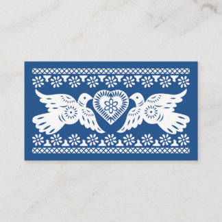 Tarjeta Naval Papel Picado Lovebirds Place