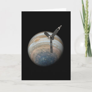 Tarjeta Nave espacial Juno en el planeta Júpiter