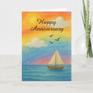 Tarjeta Navegando hacia el amor: aniversario LGBTQ+ Mar de