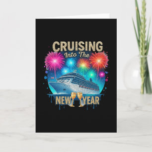 Tarjeta Navegando hacia el nuevo año 2026 Crucero al atard
