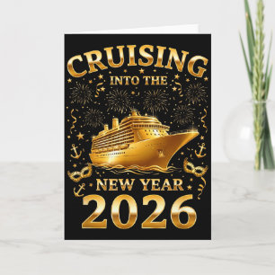 Tarjeta Navegando hacia el nuevo año 2026 Feliz año nuevo 