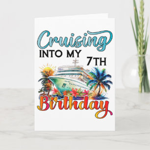 Tarjeta Navegando hacia mi viaje de cumpleaños número 7