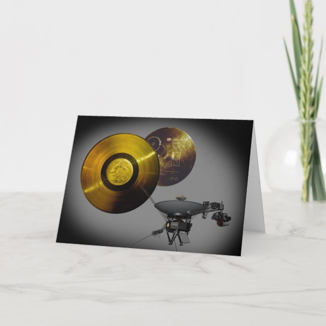 Tarjeta Naves espaciales de voyager y récord de oro (Anverso)