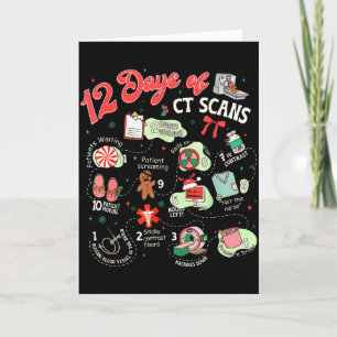 Tarjeta Navidad 12 Días De Tecnólogo De Tc Escaneo De Gato