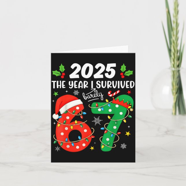 Tarjeta Navidad 2025 El Año Que Apenas Sobreviví Seis Siet (Anverso)