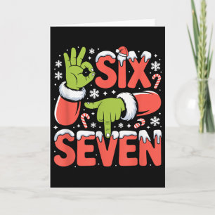 Tarjeta Navidad 67 Meme Divertido Xmas Seis Siete Mano de 