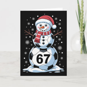 Tarjeta Navidad 67 Meme Fútbol Muñeco de Nieve Árbol Diver