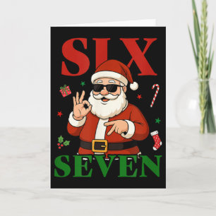 Tarjeta Navidad 67 Seis Siete Divertido Gen Z Alpha Argot