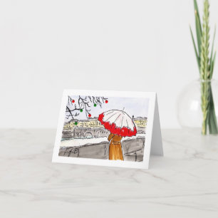 Tarjeta Navidad a lo largo del Sena