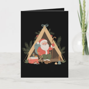 Tarjeta Navidad Acampada Santa Camp Xmas Temporada de Vaca