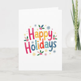 Tarjeta Navidad Alegre Colorida y Felices Fiestas 