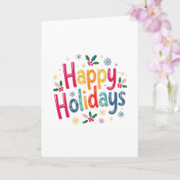 Tarjeta Navidad Alegre Colorida y Felices Fiestas