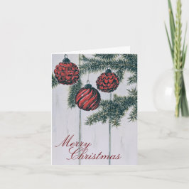 Tarjeta Navidad Alegre Minimalista Rústica