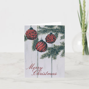 Tarjeta Navidad Alegre Minimalista Rústica
