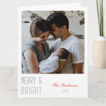Navidad alegre y brillante con foto personalizada