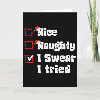 Tarjeta Navidad Bonito Travieso Juro Que Lo Intenté Lista 