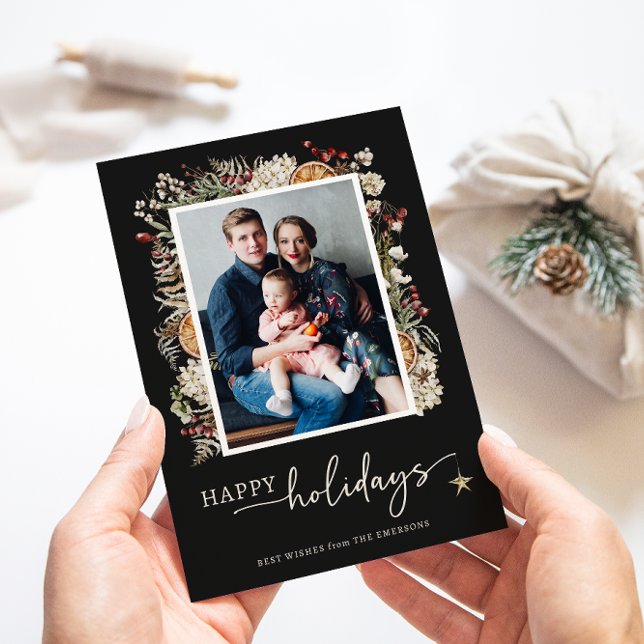 Tarjeta Navidad Botánica Boho (Boho Botanical Holiday Card
)