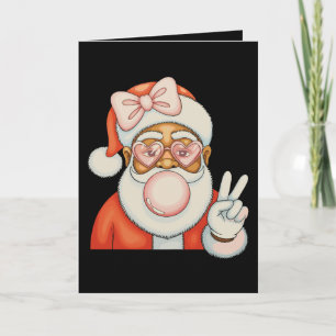 Tarjeta Navidad chicle burbuja Santa Negro afroamericano