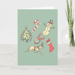 Tarjeta Navidad con Estilo Vintage