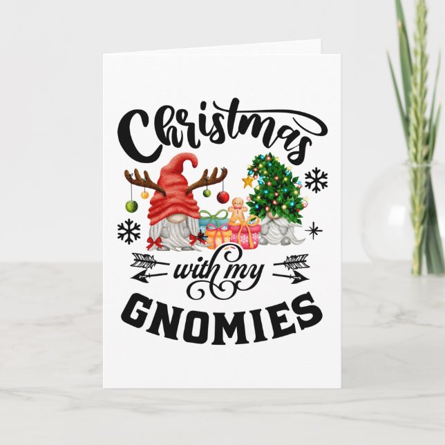 Tarjeta Navidad Con Mis Gnomos Gnomos de Navidad (Anverso)
