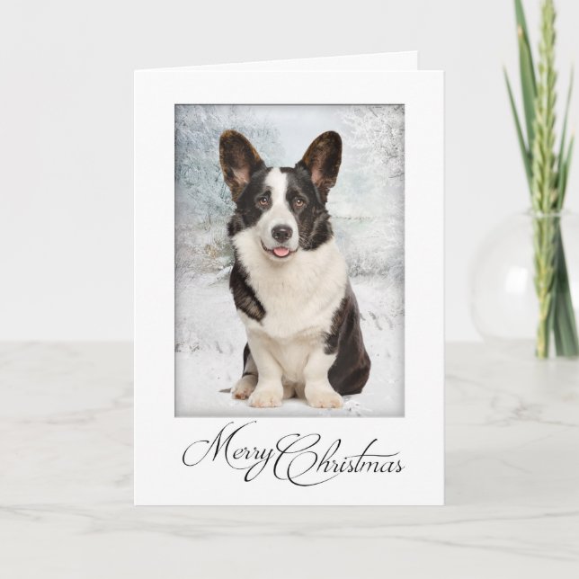 Tarjeta Navidad Corgi (Anverso)