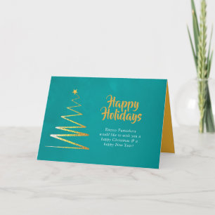 Tarjeta Navidad corporativa de moda en verde turquesa y do