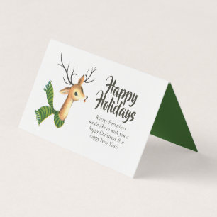 Tarjeta Navidad Corporativa Reno Vintage Retro