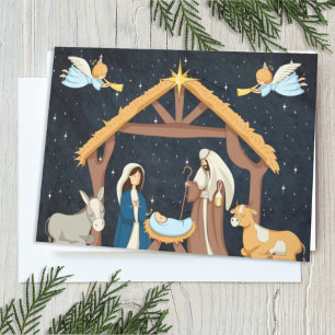 Tarjeta Navidad cristiana adorable Natividad