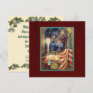 Tarjeta Navidad cristiana americana patriótica