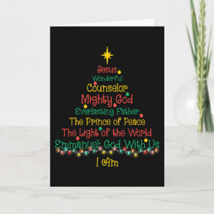 Tarjeta Navidad Cristiana Jesús Biblia Nombres Árbol de Na