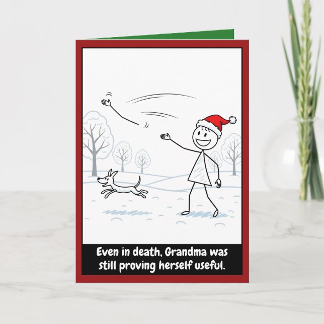 Tarjeta Navidad de Abuela Divertida (Anverso)