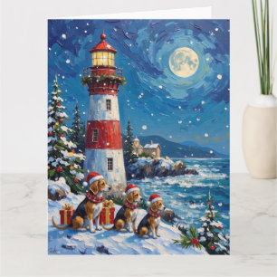 Tarjeta Navidad de Beagle Faro Fiesta
