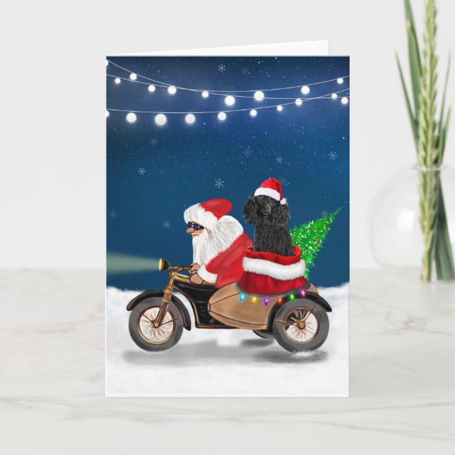 Tarjeta Navidad de Caniche (Anverso)