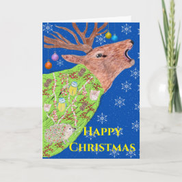 Tarjeta Navidad de Ciervos Naturaleza