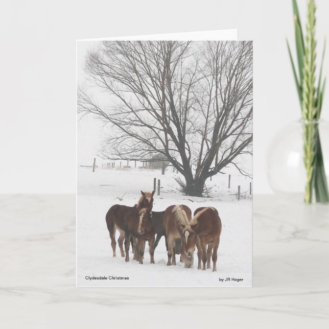Tarjeta Navidad de Clydesdale (Anverso)