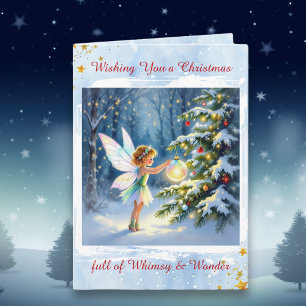 Tarjeta Navidad de Cuento de Hadas con Poema Navideño Pers
