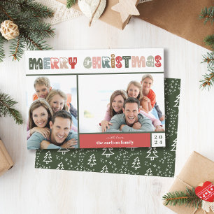 Tarjeta navidad de dos fotos de navidad