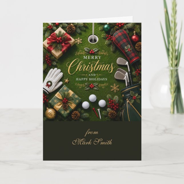 Tarjeta Navidad de Golf (Anverso)