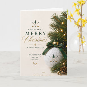 Tarjeta Navidad de golf para golfista