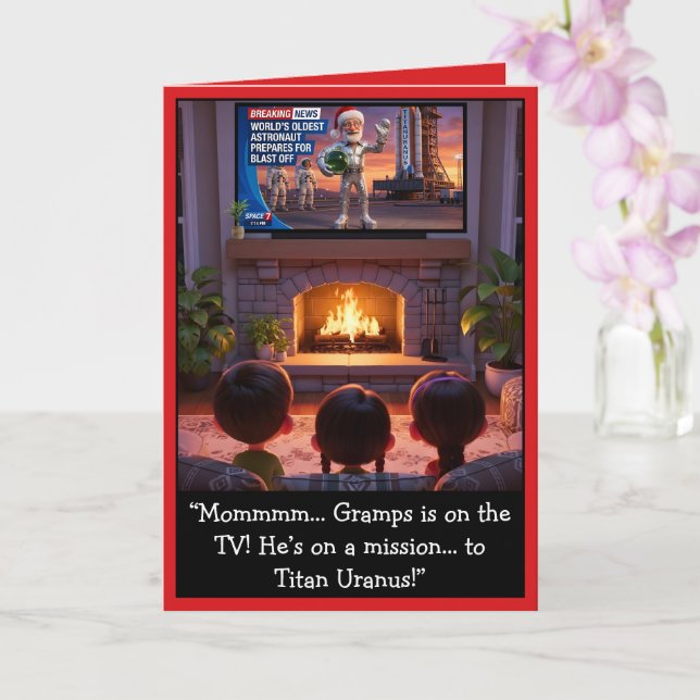 Tarjeta Navidad de Gramps divertido (Orquídea)