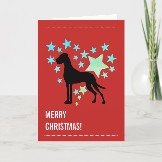 Tarjeta Navidad de great dane (Anverso)